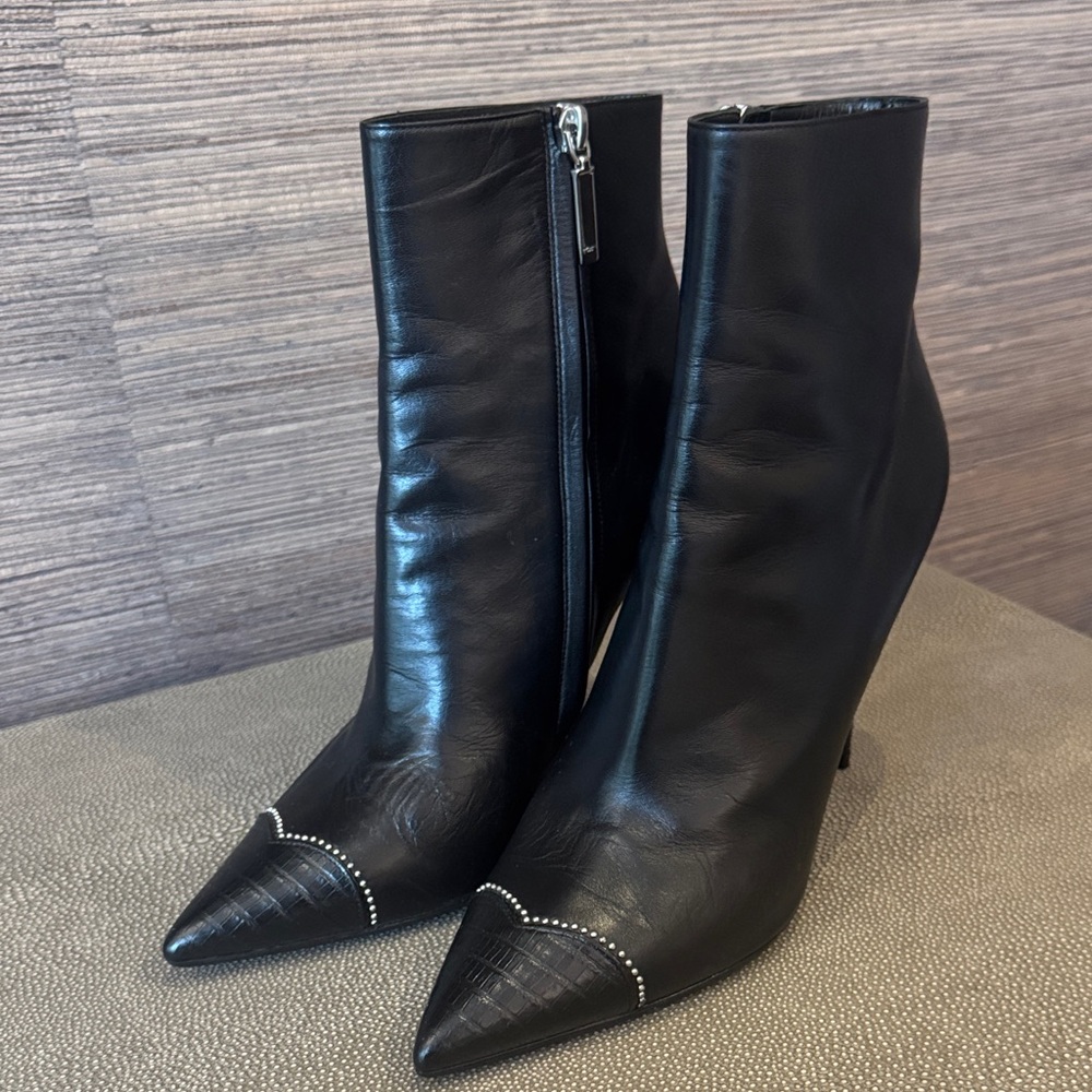 Saint Laurent  Leather stiletto Boots 40.5